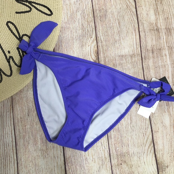 Salt + Cove Ribbed Side-Tie Bikini Bottoms Size Jr Medium - Picture 4 of 9